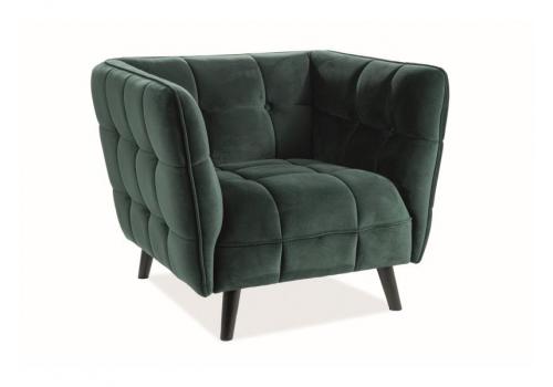Čalouněné křeslo KASI velvet 1 zelená/wenge