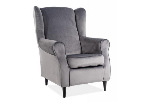 Čalouněné křeslo BERY velvet skořicově hnědá/wenge