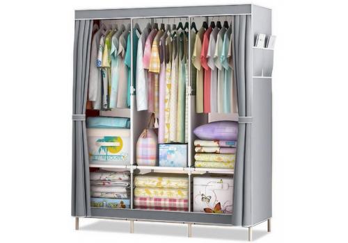 Šatní látková skříň GARSY barva šedá