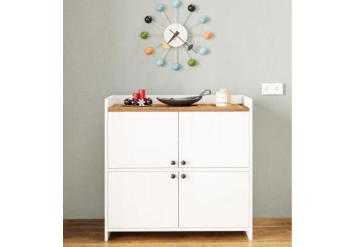 CHINO multifunkční skříňka, bílá/borovice