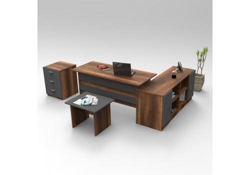 ARLUNO kancelářský set se skříňkou, baroko/antacit