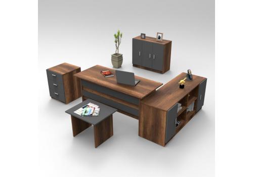 DURANGO kancelářský set se skříňkou, baroko/antacit