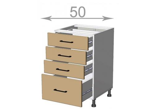 dolní skříňka se zásuvkami š.50, v.82, Modena LD31S5082, bílá/antracit