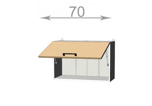 Capri W7046, kuchyňská vysoká výklopná skříňka š.70, korpus grafit, dvířka dub tabaco