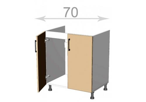 dolní dřezová skříňka š.70, v.82, Premiere LS7082, bílá/šedý metalic