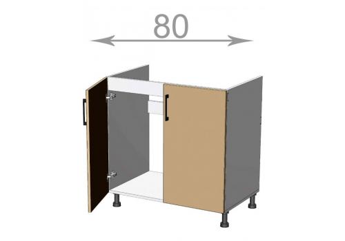 dolní dřezová skříňka š.80, v.82, Horizon LS8082, bílá/ořech tmavý