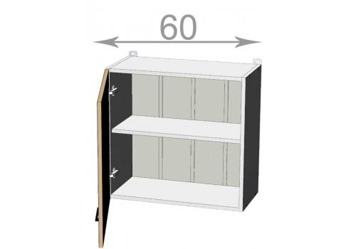 horní vysoká skříňka nad digestoř š.60, v.57, Premiere W6057, bílá/bílý dub polar