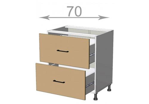 Capri LD11S7082, kuchyňská šuplíková skříňka š.70, korpus grafit, dvířka dub tabaco