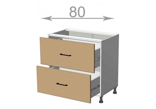 Capri LD11S8082, kuchyňská šuplíková skříňka š.80, korpus grafit, dvířka dub tabaco