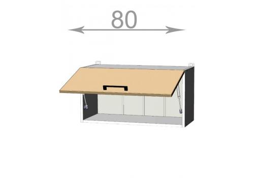 horní výklopná skříňka š.80, v.36, Premiere W8036, bílá/bílý dub polar