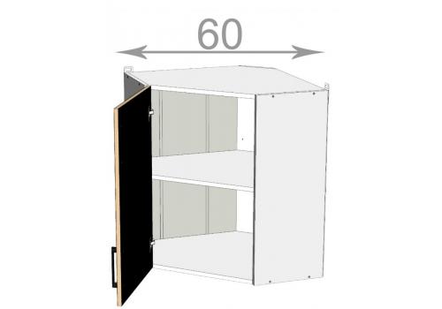 horní rohová skříňka š.60, v.72, Horizon WC606072, bílá/satén