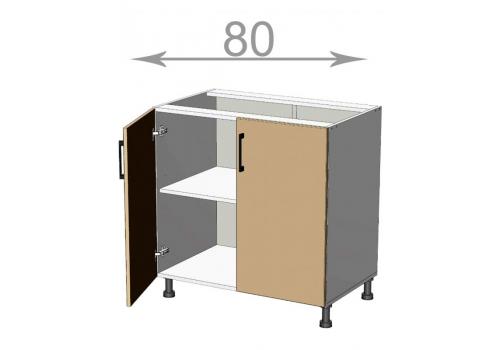 dolní skříňka š.80, v.82, Premiere L8082, bílá/černý lesk