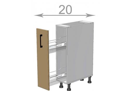 dolní cargo skříňka š.20, v.82, Kaiser LC2082, bílá/antracit lesk