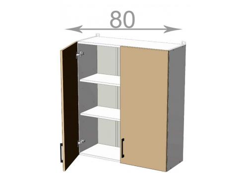 horní vysoká skříňka š.80, v.92, Kaiser W8092, bílá/krémová lesk