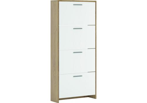 DUGAS skříňka na boty 4D, bílá/atelier light