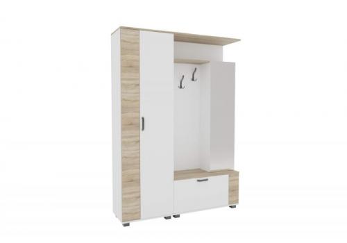 MIRA předsíňová stěna se zrcadlem, Nimfea alba / Sonoma