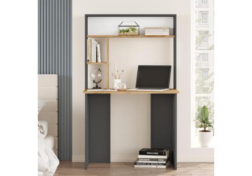 HINTON psací stůl s nástavcem, borovice / antracit