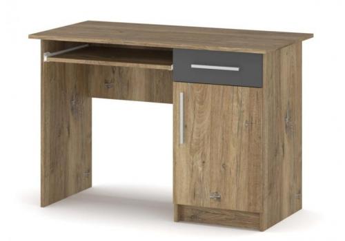 Pracovní stůl CRUBE 1, dub Flagstaff/šedá