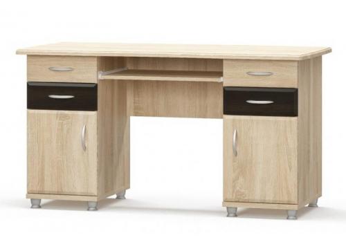 Pracovní stůl CRUBE 2, dub Sonoma / wenge