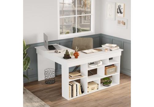 LUKA rohový psací stůl, bílý