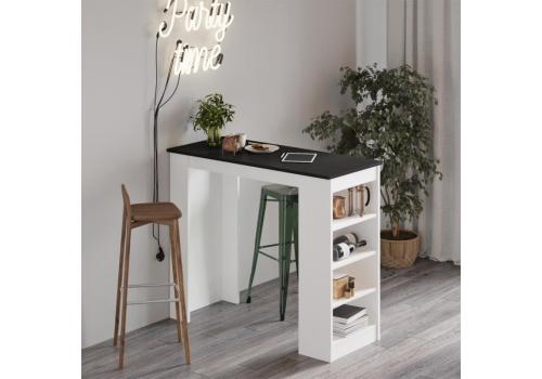 STIGLER skandinávský barový stůl, bílá/černá