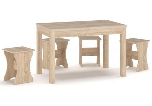 Kídelní set ( stůl + 4 stolky) NAPOLEON, dub sonoma