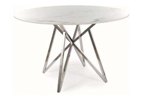 MURANO kulatý jídelní stůl, bílá / chrom