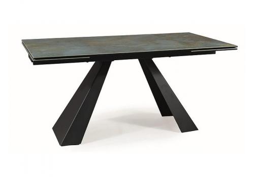 SALVATORE jídelní stůl 160, tyrkysová/černá