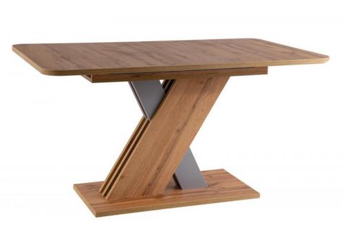 Jídelní stůl rozkládací XELY 140 (180) x 85 dub wotan/stříbrná