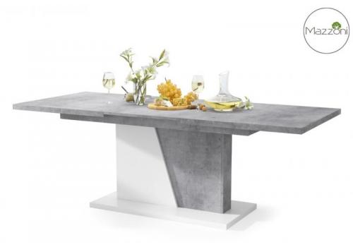 Jídelní rozkládací stůl NOBLE NOIR 160x90 cm beton/bílá