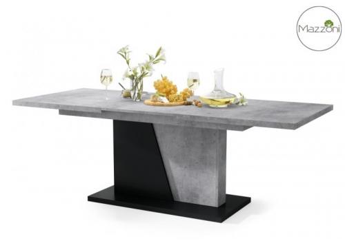 Jídelní rozkládací stůl NOBLE NOIR 160x90 cm beton/černá