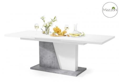 Jídelní rozkládací stůl NOBLE NOIR 160x90 cm bílá/beton