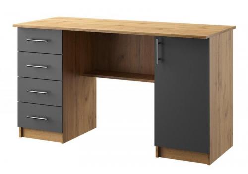 Pracovní stůl OFFICE KIT 3 levý dub apalačský/šedá