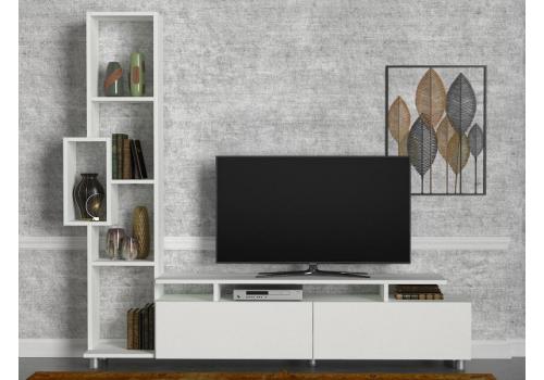 Tulip TV stolek s regálem, bílá