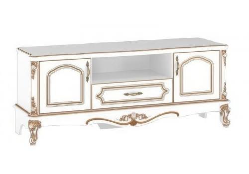 BABYLON luxusní televizní stolek stolek, bílá/zlatá
