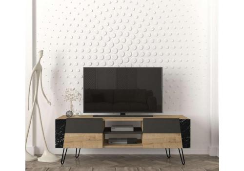 ARTHUR TV stolek, sapphire/ černý mramor/antracit