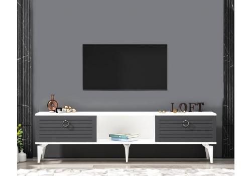 LARING TV stolek na nožičkách, bílá / antracit