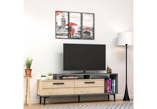 CANDLE TV stolek na nožičkách, dub / antracit