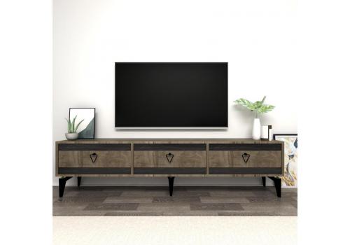 HALIBUT TV stolek na nožičkách, ořech / černá