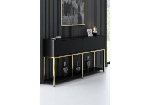 Lord konzolový stolek se skřnkou, černá / zlatá