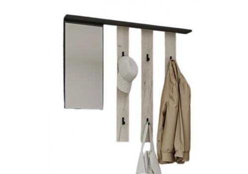 RENO věšák se zrcadlem, craft bílý / grafit