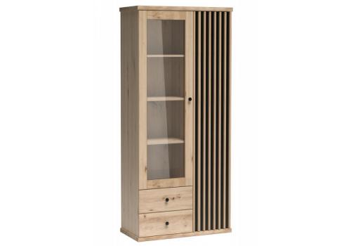 Vitrína 2D2S BARBUS dub artisan/černá