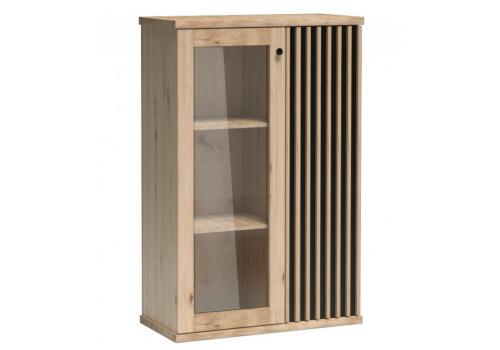 Vitrína 2D BARBUS dub artisan/černá