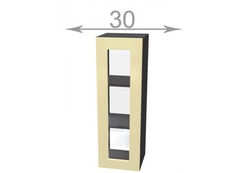 Capri W3092G, kuchyňská vysoká vitrína š.30, korpus dub Sonoma, dvířka grafit