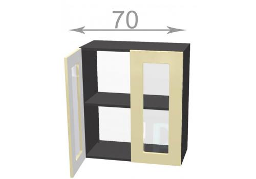 horní vitrína š.70, v.72, Premiere W7072G, bílá/Bordeaux lesk