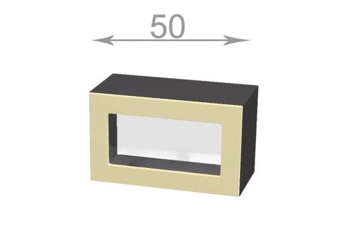 horní výklopná vitrína š.50, v.36, Horizon W5036G, bílá/ořech světlý