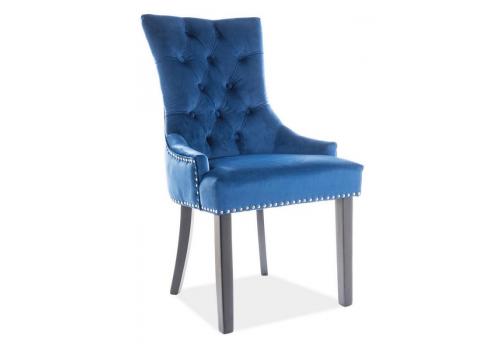 Jídelní čalouněná židle EDWARD VELVET granátově modrá/černá