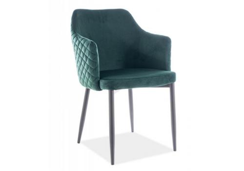 Jídelní čalouněná židle ASTOR velvet zelená/černá