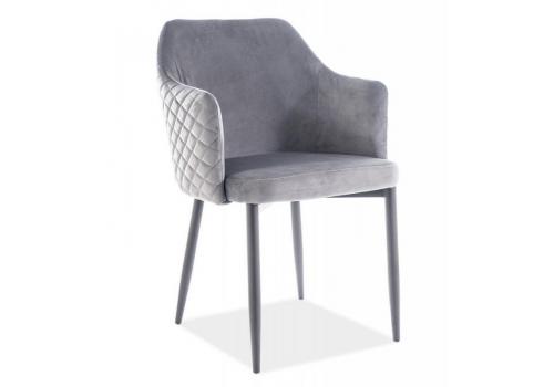 Jídelní čalouněná židle ASTOR velvet šedá/černá
