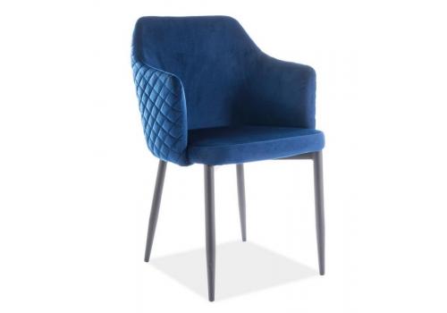 Jídelní čalouněná židle ASTOR velvet granátově modrá/černá